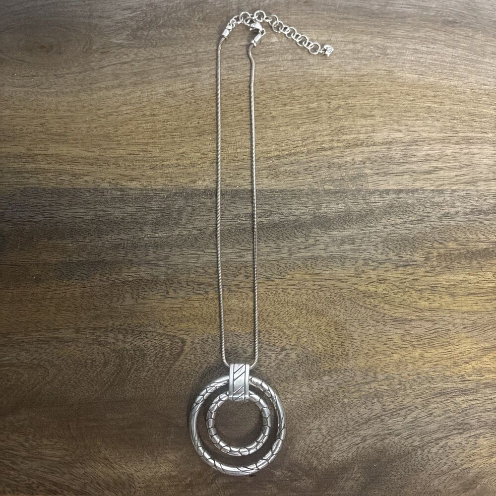 Brighton Double Circle Silver Tone Necklace